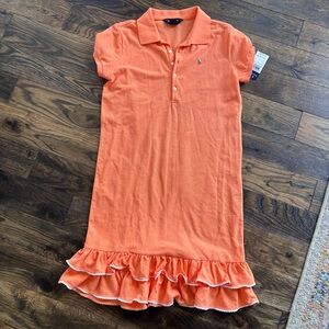 Ralph Lauren Orange Ruffle Polo Dress